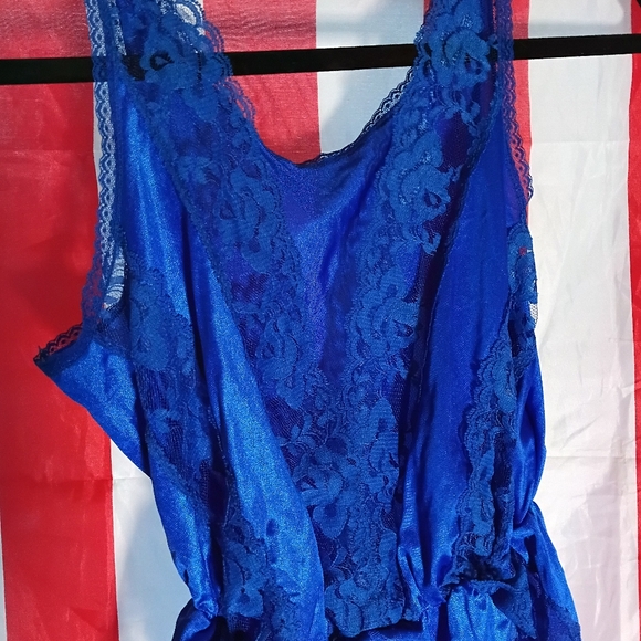 80S VINTAGE BRIGHT BLUE TEDDY ROMPER PLAYSUIT SZ S/M - Picture 4 of 8